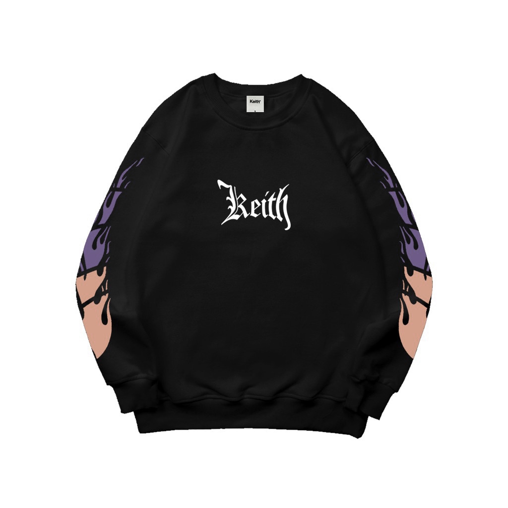 Keith Sweater Crewneck Flame - Black