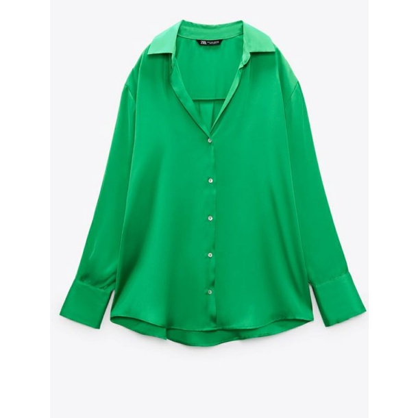 KEMEJA WANITA OVERSIZED ZARA SATIN