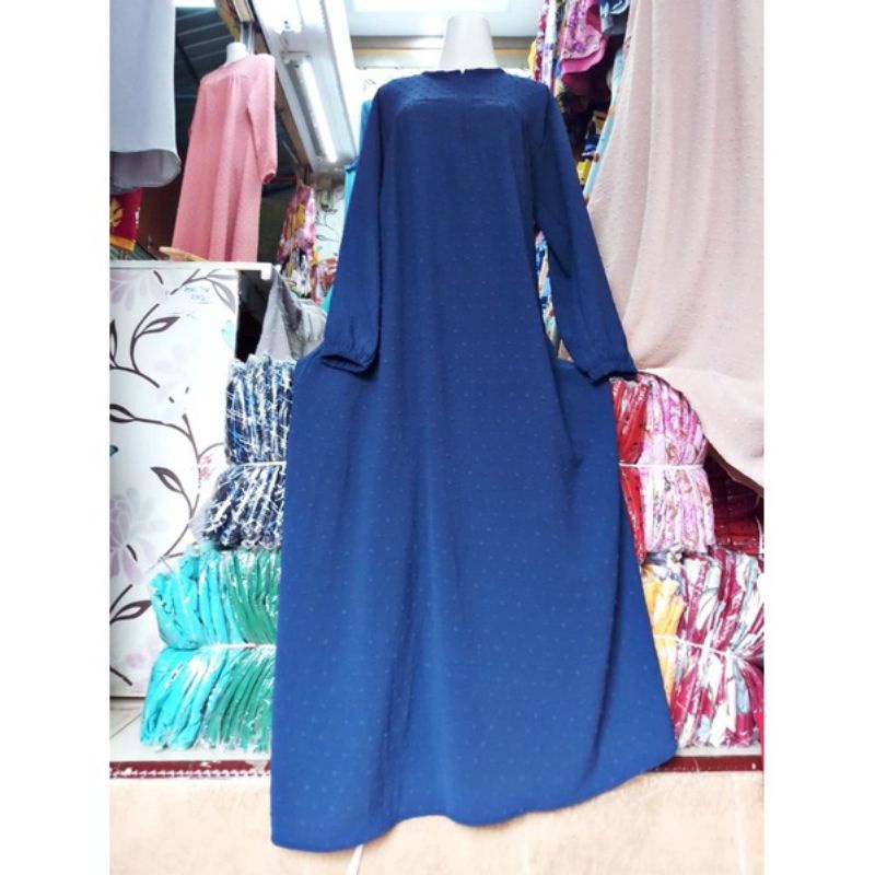 Gamis Crincle Rubiah Uragiri Warna Navy