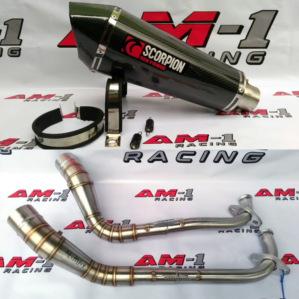 Knalpot Racing Scorpion Red Power Carbon Jupiter Z Vega R Shogun Supra X 125 Smash Kharisma