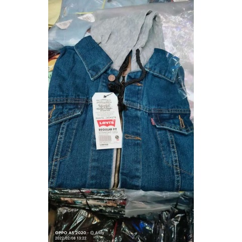promo jaket jeans denim tebal / Levis kancing+resleting pakai hodie/kombinasi cowok, model boyy