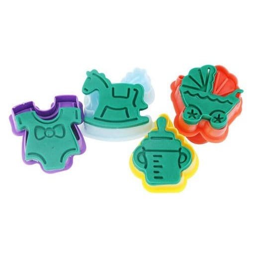 Fondant Plunger Cutter - Cetakan Fondant Baby Shower Theme (4pcs)