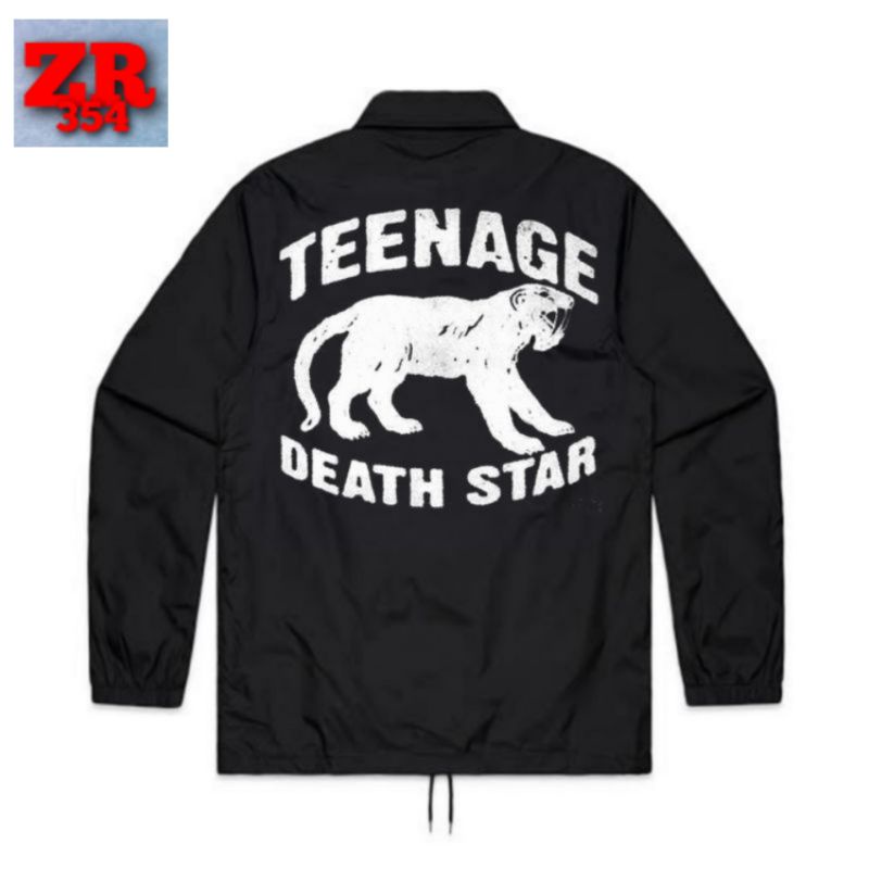 COACH JAKET TEENAGE DEATH STAR | WINDBREAKERS HITAM PRIA WANITA | JAKET BAND PUNK | JAKET PARASUT DI