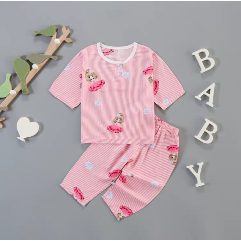 Piyama anak Perempuan Baju Tidur anak perempuan Katun Lembut Nyaman motif 0-5 Tahun MB