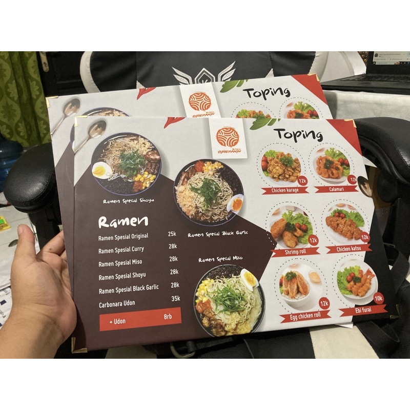 

papan menu tebal ukuran A3