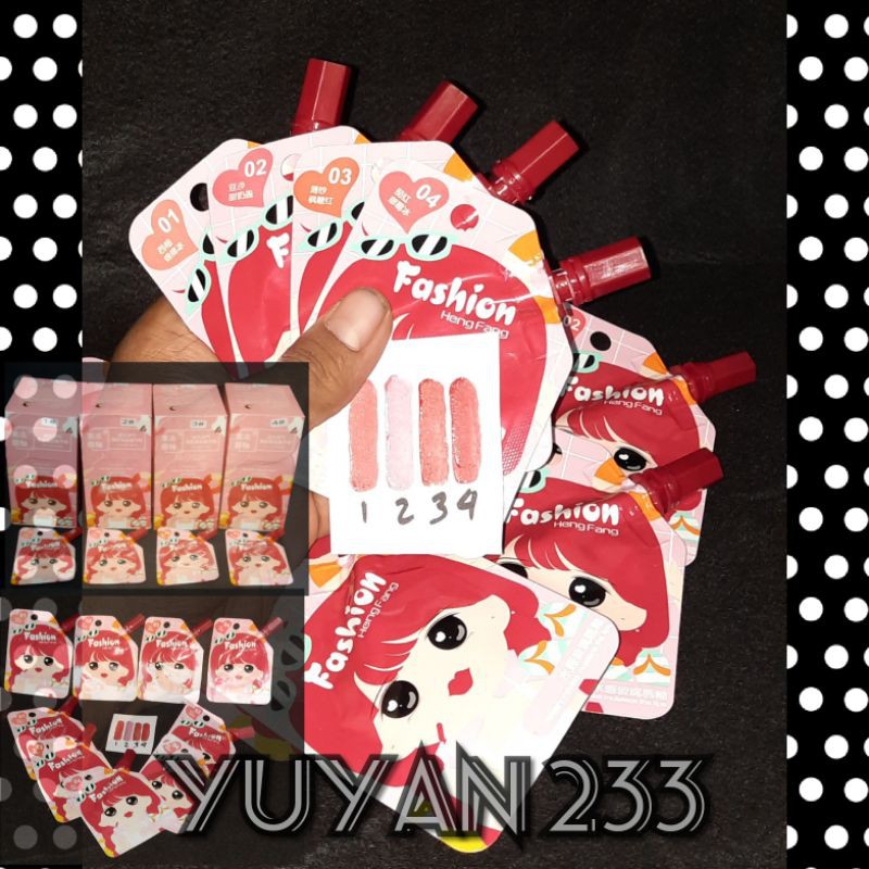 PROMO PER4PCS!!!LIP GLOSS SACHET FASHION HENGFANG H7054