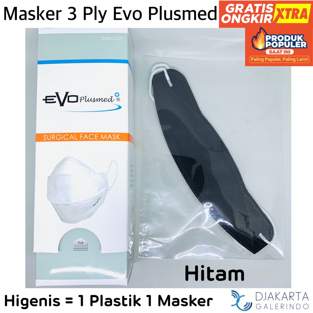 Masker Evo Plusmed 3 Ply  Surgical Face Mask Kemenkes Merah Putih