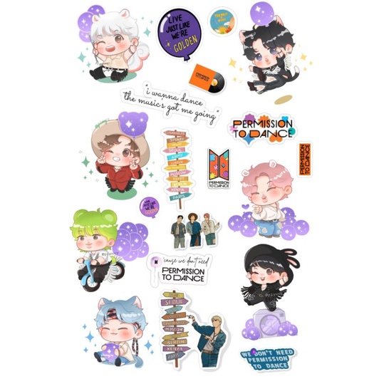 

stiker BTS PERMISSION TO DANCE Custom 10x15cm - Aesthetic Keren HP & Laptop - Arutala | Wajib Baca Deskripsi