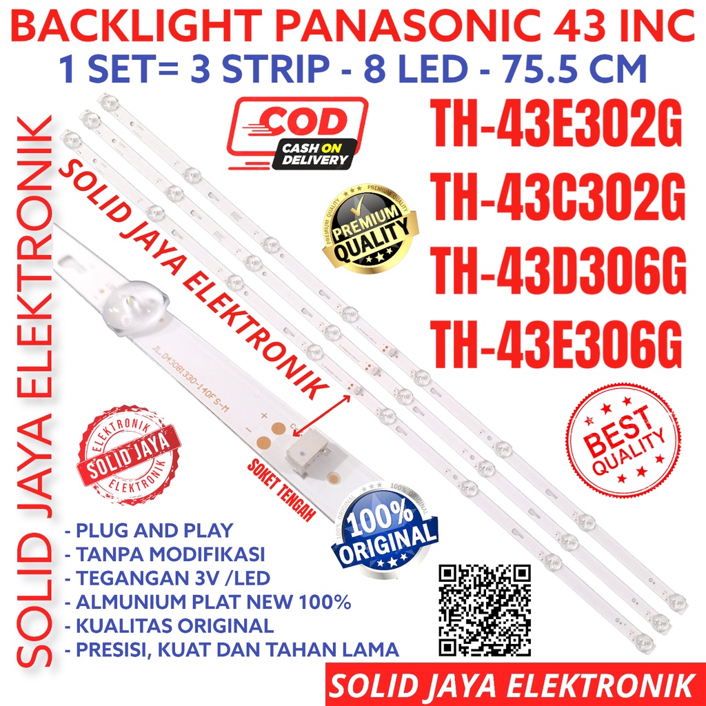 BACKLIGHT TV LED PANASONIC 43 INC TH 43E302 43C302 43D306 43E306 43E302G 43C302G 43D306G 43E306G G LAMPU BL 8K 3V TH-43E302G TH-43C302G TH-43D306G TH-43E306G TH43E302G TH43C302G TH43D306G TH43E306G TH43E302 TH43C302 TH43D306 TH43E306 43E 43C 43D 43INCH IN