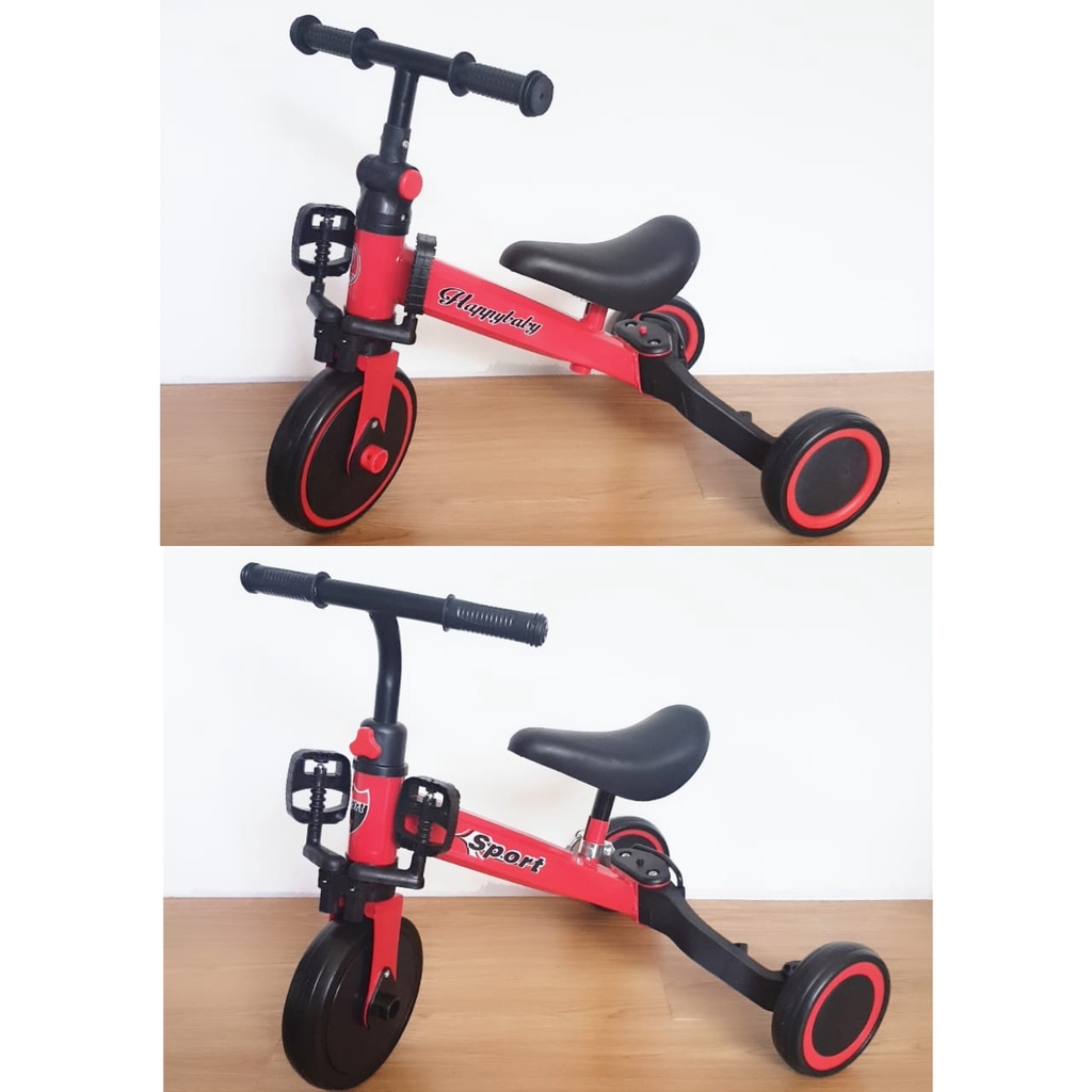 MMTOYS CM-O24 Mainan Anak Sepeda Keseimbangan Dorong Bayi Roda 3 Ban / Balance Bike Tricycle Ride On-MERAH
