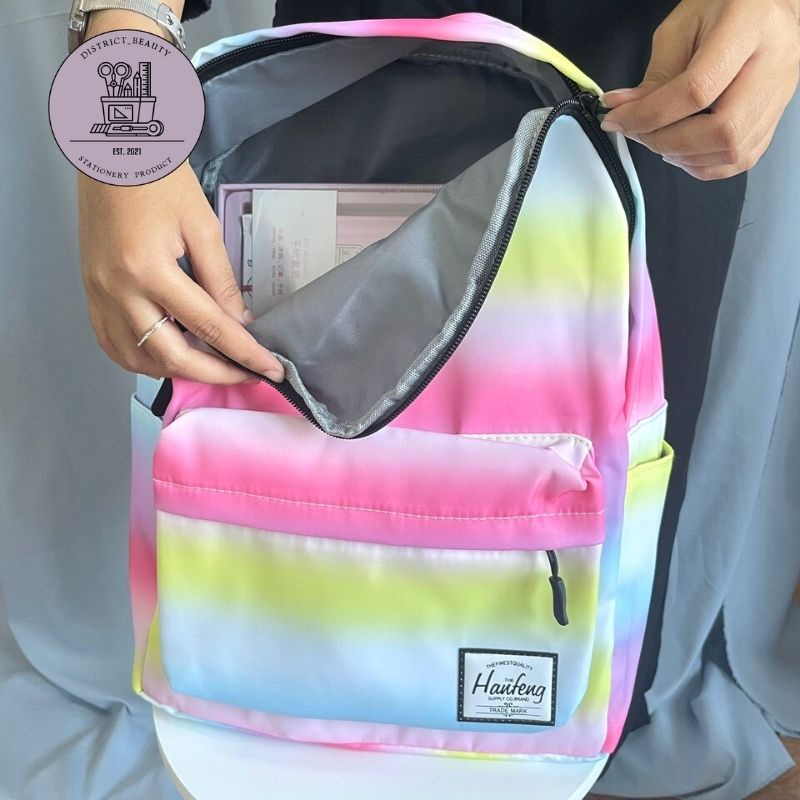 TAS RANSEL OMBRE GRADASI ANTI AIR TAS RANSEL WATER PROOF TAS SEKOLAH ANAK