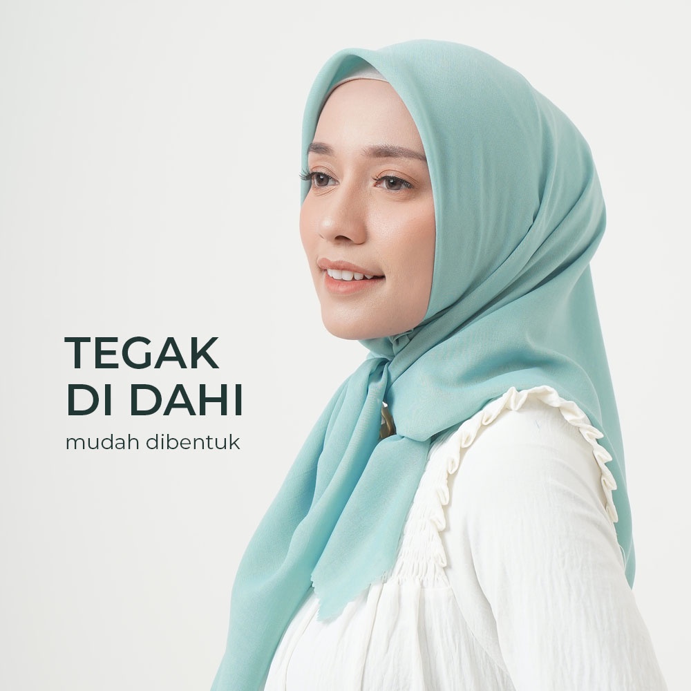 Daily Hijab Segiempat VOAL square Premium Polos WARNA MATCHA - voal premium 115X115cm - Kerudung voal  Terbaru Cod