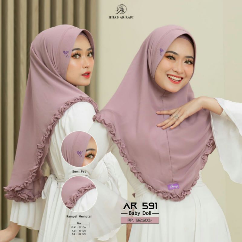 Hijab Kids Jilbab Anak Couple Ibu || Arrafi AR 591 Kids Hijab Rampel bahan Baby Doll Terbaru || Hija