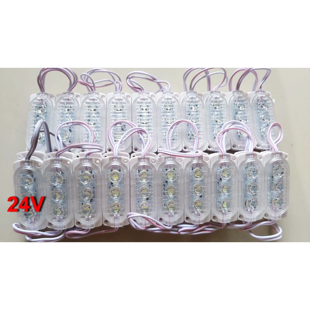 100Pcs Modul 2835 3 Mata LED 6023 24V - Putih