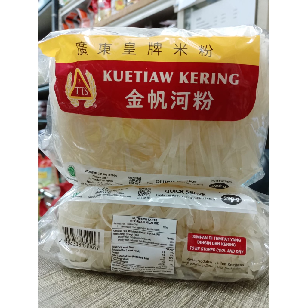 

Kuetiaw Kering TTS Jin Fan Ho Fun Chayo 280gr Kwetiaw Kering TTS