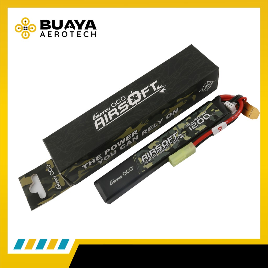 Gens ace 1200mAh 25C baterai lipo 2s Battery Airsoft gun