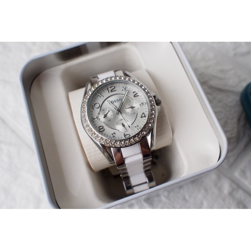 Fossil Women’s Watch White Riley ES3526