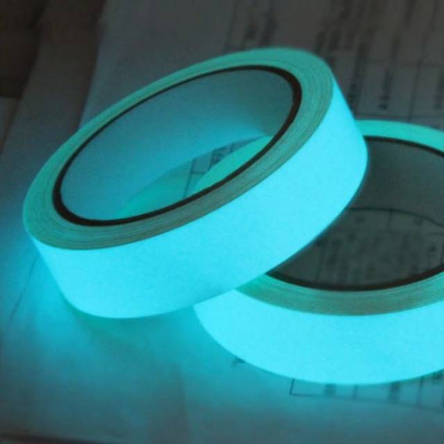 Luminous Tape Stiker Lakban Fosfor Glow in the Dark 3cm x 3m - BIRU