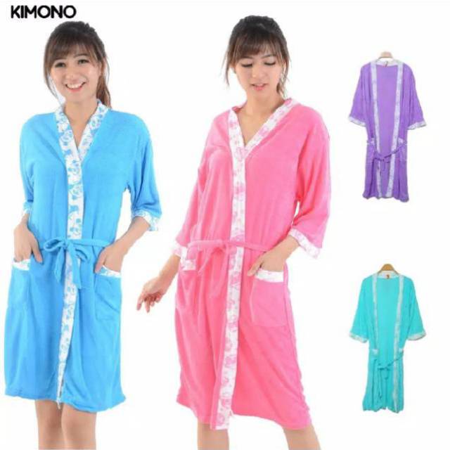 Handuk kimono dewasa / handuk kimono anak polos