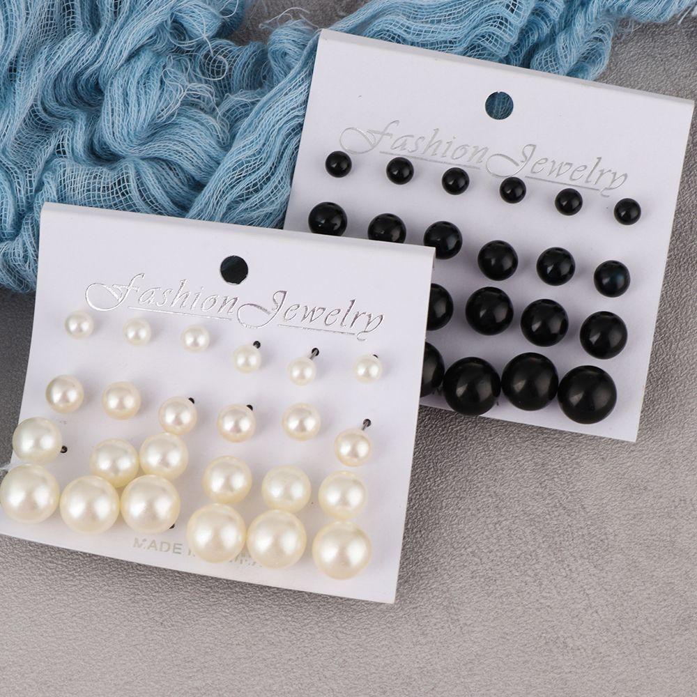 Lily 12pasang Anting Set Fashion Hadiah Perhiasan Simulasi Mutiara