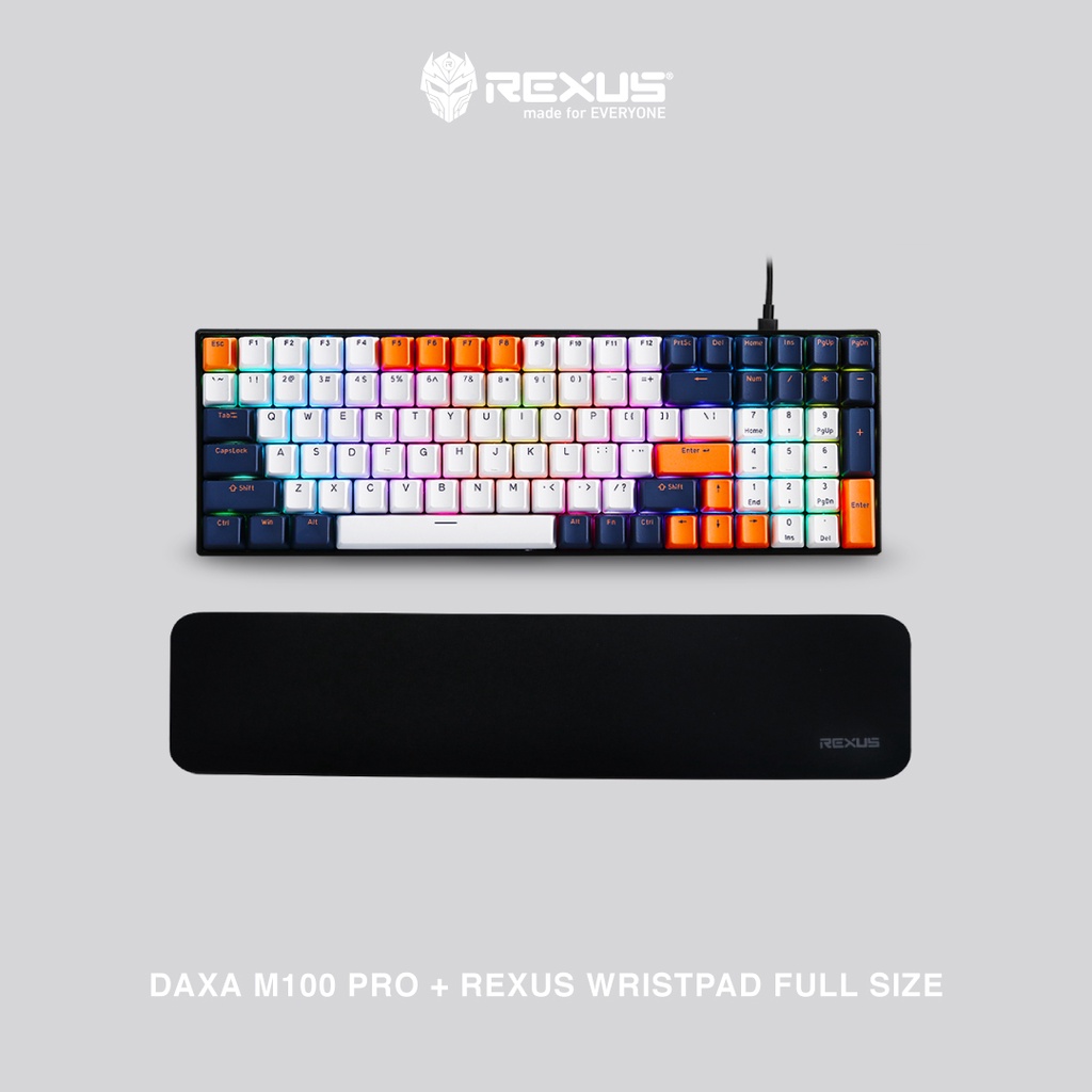 Rexus Keyboard Gaming Mechanical Daxa M100 / M-100 PRO Free Wristpad