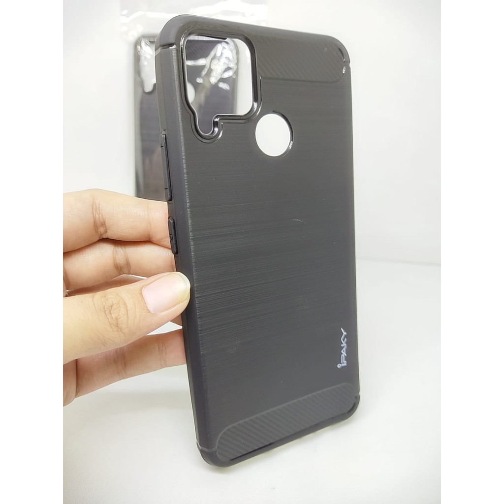 iPaky Carbon Realme C15 6.5 inch Slim Fit Carbon Soft Case REALME C15 Fiber Multi Carbon ANTI MELAR