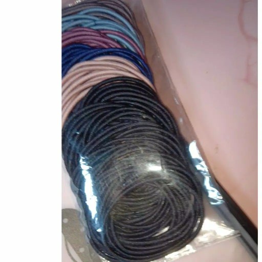 MURMURE.ID | 100PCS KARET IKAT RAMBUT PONYTAIL KOREA WARNA-WARNI 5CM TALI RAMBUT IMPORT HA043 HA028-BESAR - BLACK MIX