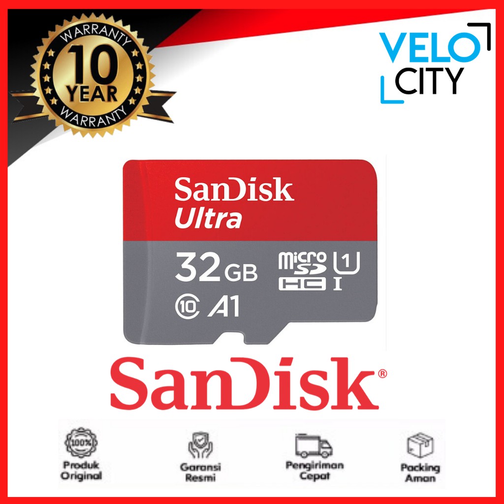 Memory Card Micro SD Sandisk 32GB Class10 120Mbps A1 NA Sandisk Original