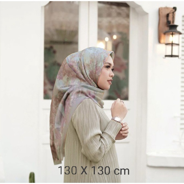 Terbaru !! Hijab Voal Syar'i Ukuran Jumbo 130×130 Motif Button Series Kerudung Segiempat Motif Jilbab Khimar