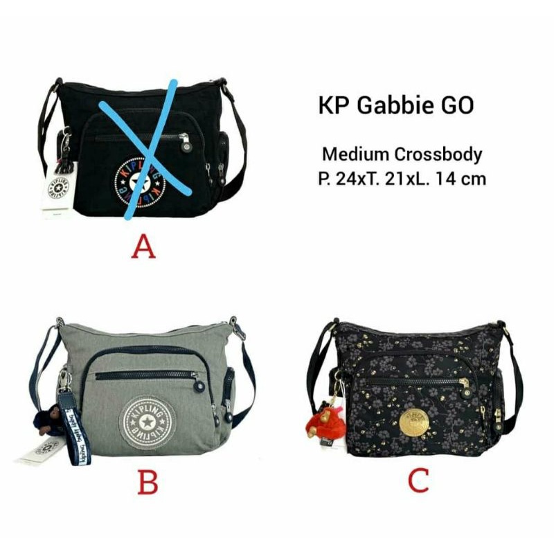 Tas Selempang Sedang Wanita Kipling Gabbie Grade Ori