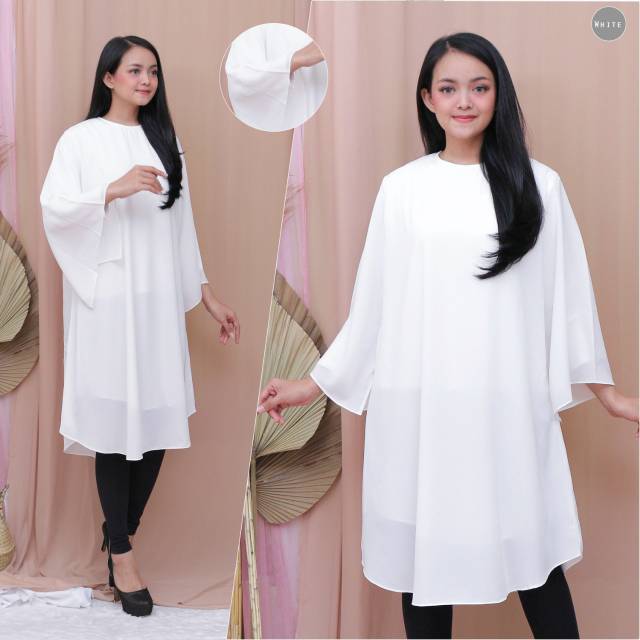 Tunik Muslim Putih Polos Amoura 299