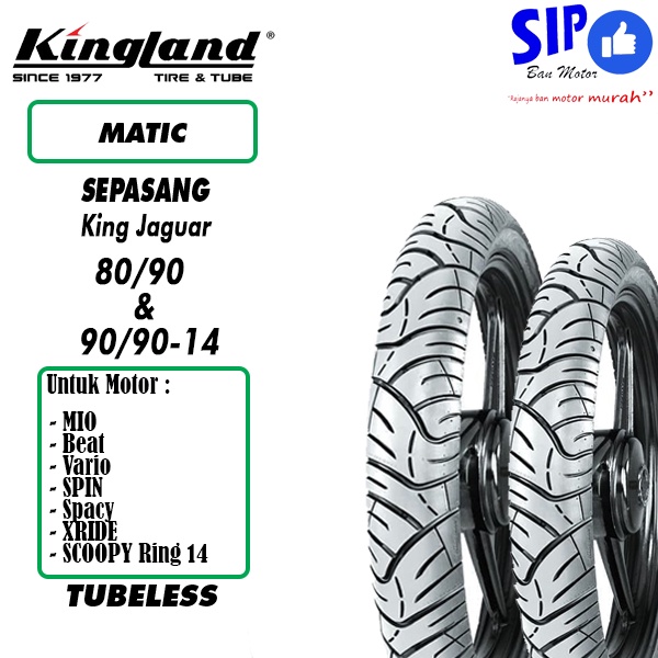 Paket Ban matic Kingland King Jaguar 80 90 &amp; 90 90 14 tubeless