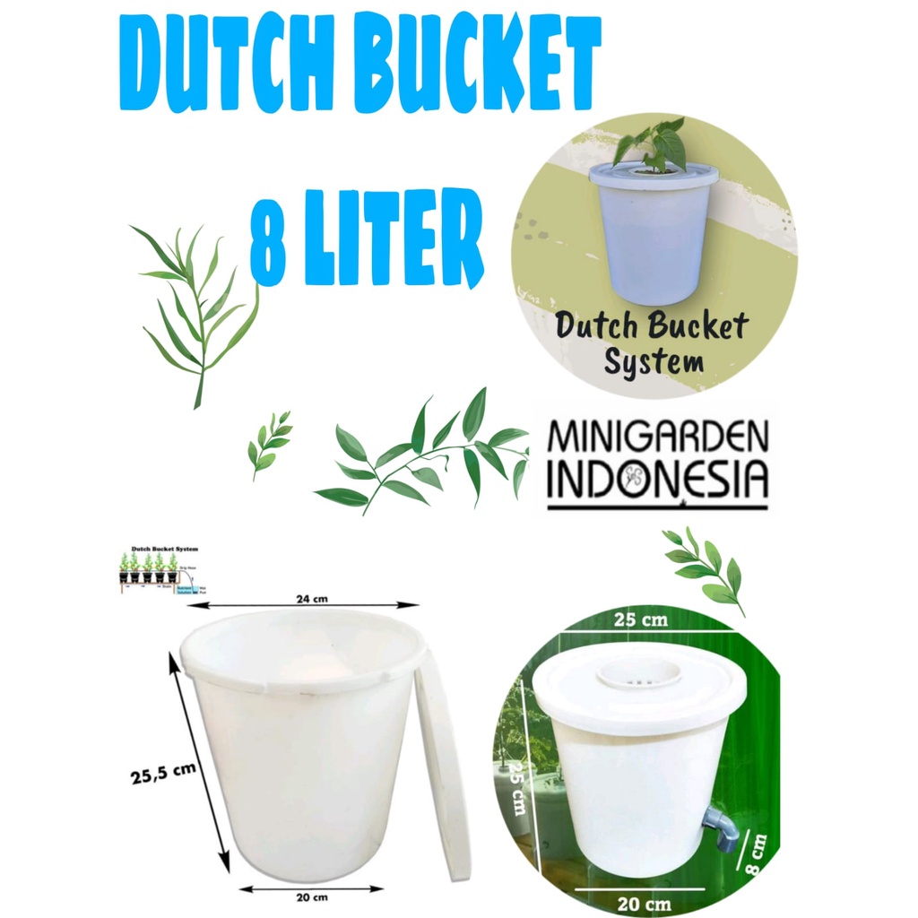 EMBER HIDROPONIK DUTCH BUCKET SYSTEM 8 LITER BOX WADAH POT HIDROPONIK