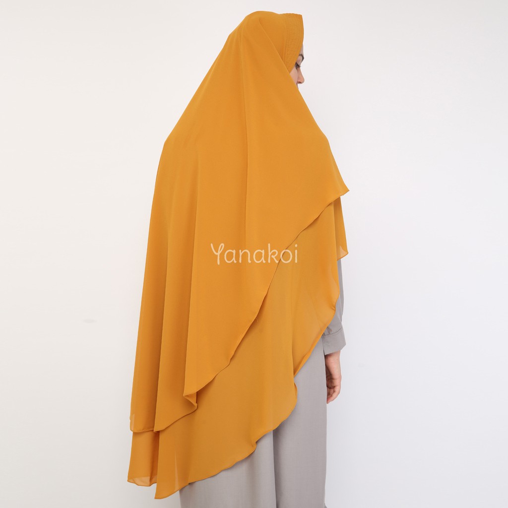 Jilbab Kerudung Khimar Sasmirra by Yanakoi Hijab Warna Kuning Kunyit