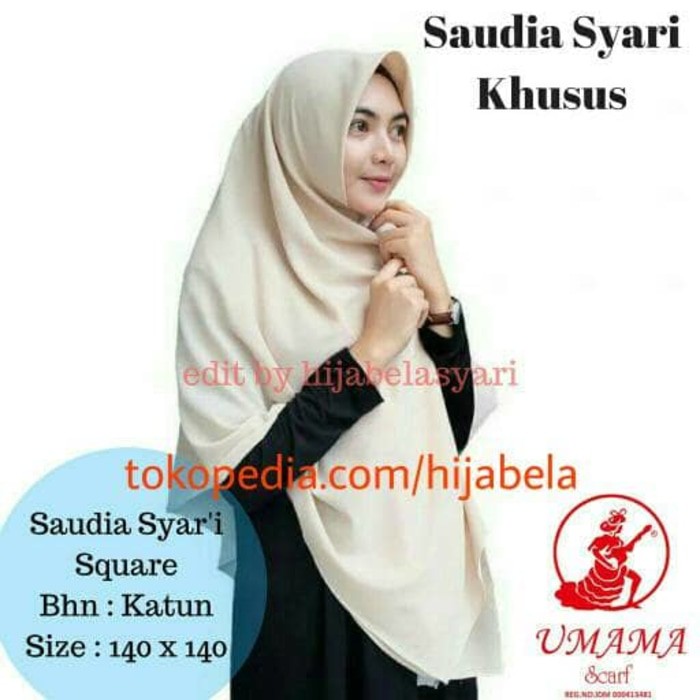 Hijab Segi Empat Jumbo Saudia Syari Khusus by Umama Scarf