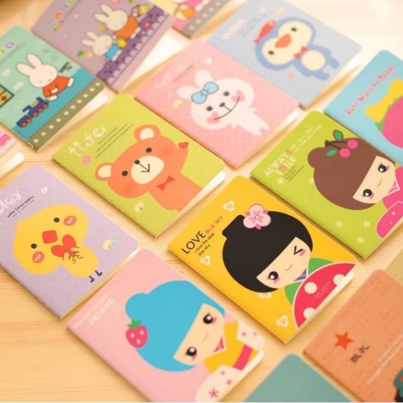 BUKU TULIS MINI | BOOK MINI | CARTOON MINI BOOK | MEMO KECIL MOTIF