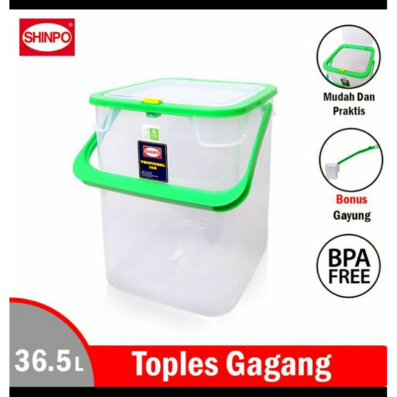 Aquarium Es Kelapa 36.5 Liter Shinpo 936 Plus Gayung / Toples Es Buah / Wadah Es Cendol