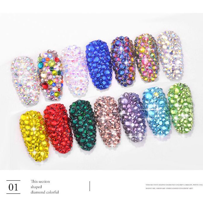 Hiasan kuku bentuk Manik Manik Rhinestone Dekorasi Aksesoris Kuku Nail Art Decoration 1 Set