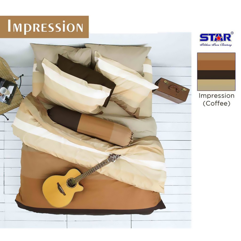 Vhepra Sprei Katun Motif Impression Coffee