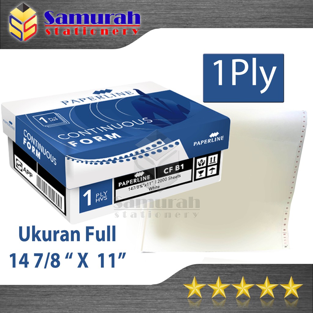 

Kertas Continuous Form Paperline 14 7/8 x 11 Putih B1 / Kertas Komputer Besar 1 PLY NCR (Putih)