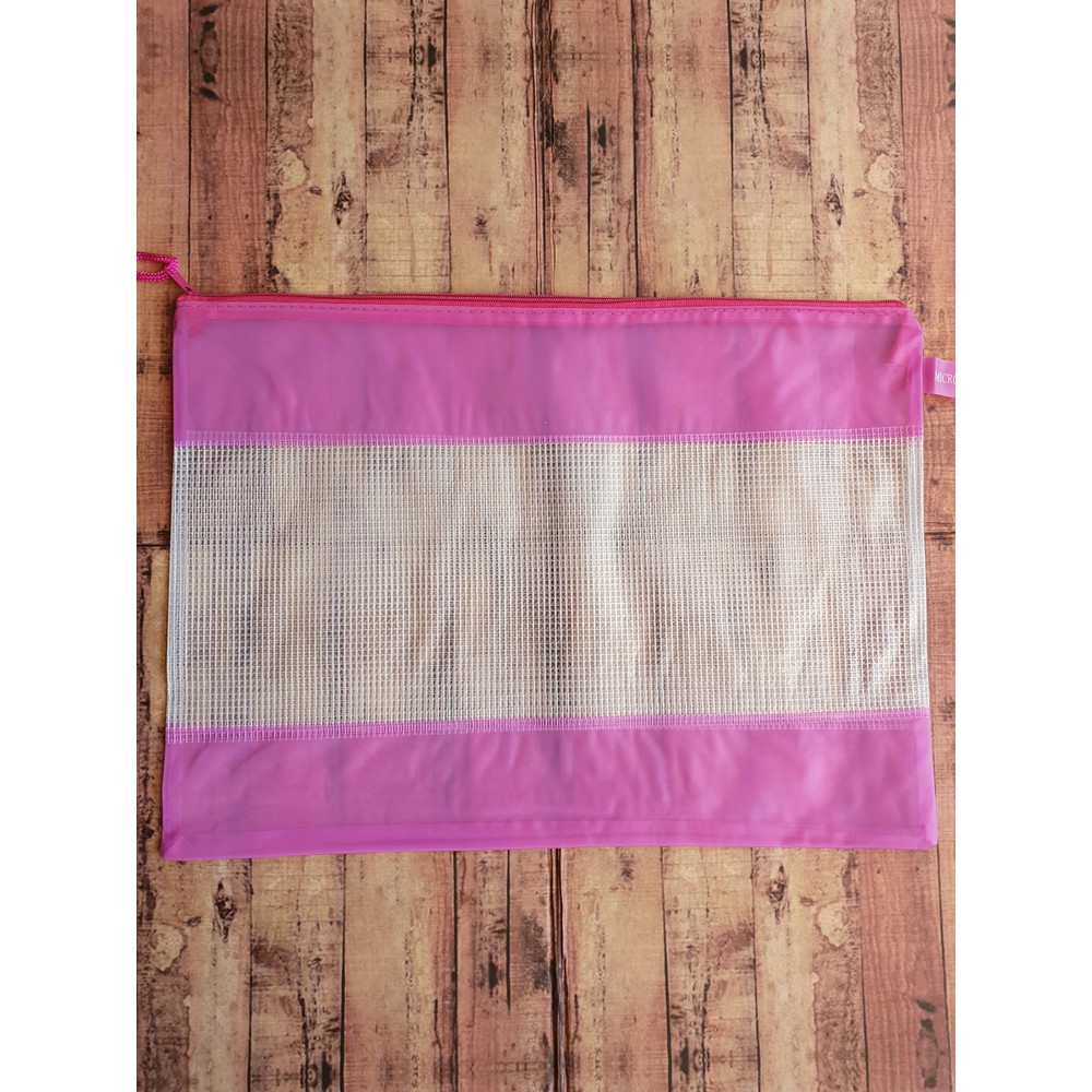 Microtop Zipper Bag DC-57 ukuran B4 Jaring - Map Kantung - Map Plastik Resleting