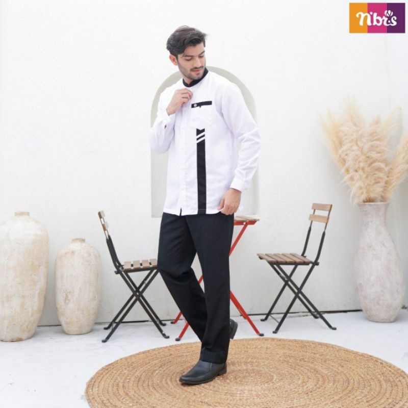 Koko Putih Pria - Koko Pria Lengan Panjang - Koko Nibras Original