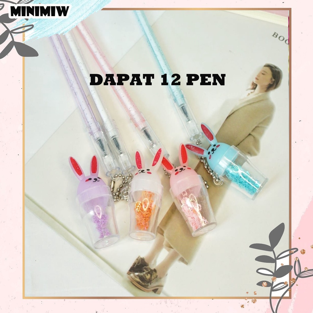 SELUSIN PULPEN BOBA KUCING ISI 12 PCS PEN ICE BUBBLE TEA MILK CAT GEL PEN KARAKTER MURAH