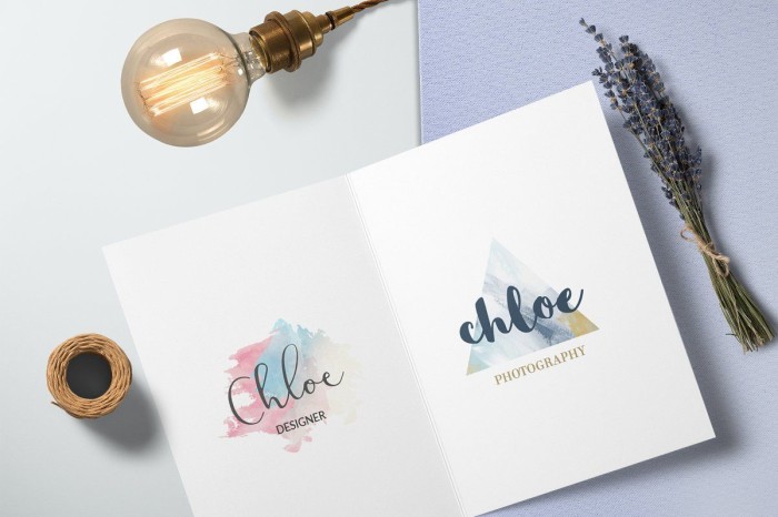 Watercolor Logo Template Set - Photoshop &amp; Illustrator