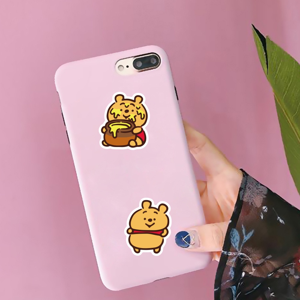 Winnie the Pooh stiker kartun animasi cangkir air Jurnal bahan Telepon lucu kasus tangan Buku stiker