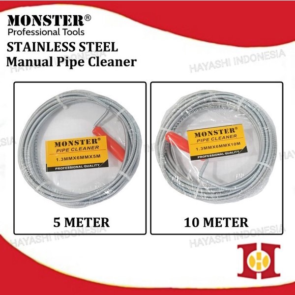 Pipe Cleaner Kawat Pembersih Saluran Pipa Air Mampet Sumbat 5 10 Meter