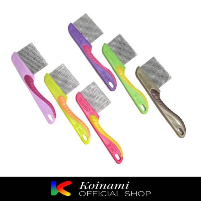 SISIR KUTU TERMINATOR GAGANG WARNA / sisir kutu kucing anjing / cat &amp; dog / acc hewan