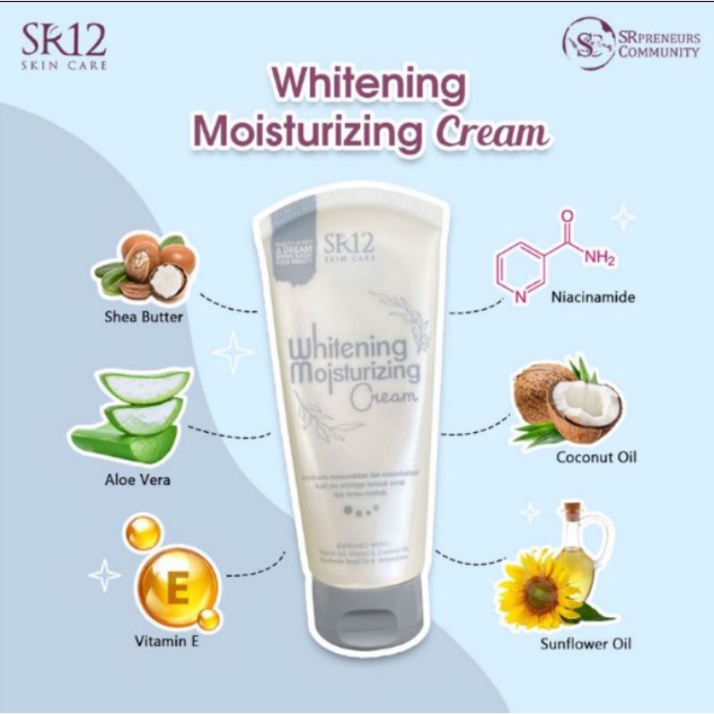 Whitening Moisturizing cream Sr12 Herbal skincare cream pemutih wajah dan tubuh