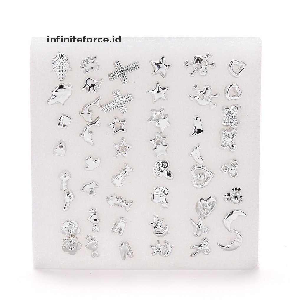 (Infiniteforce.Id) 24 Pasang Anting Tusuk Lapis Silver Untuk Wanita