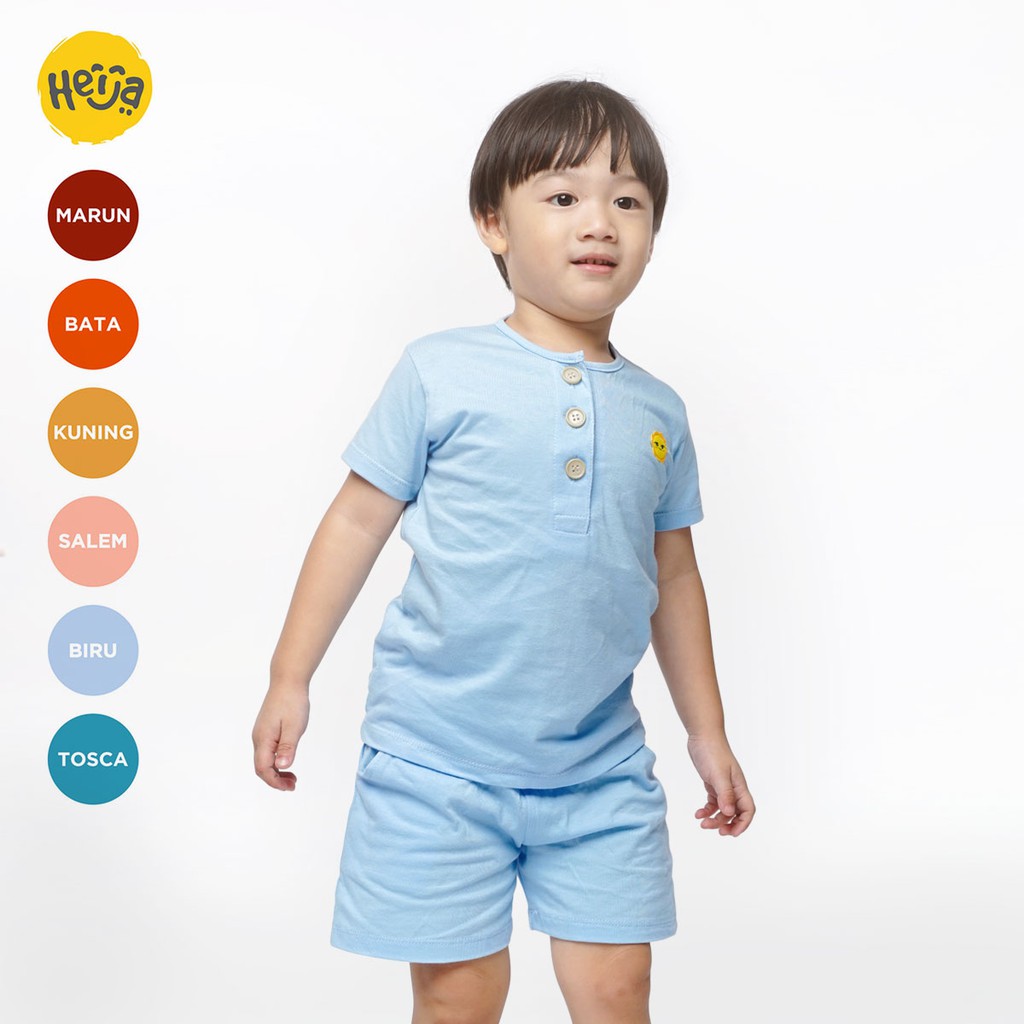 KAOS ANAK setelan baju rumah HANLEY BIRU MUDA 1-10 tahun